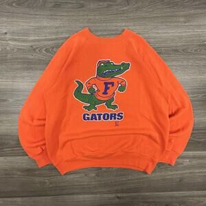 Vintage 90s Florida Gators Sweatshirt Mens Large Raglan Orange NCAA Football USA